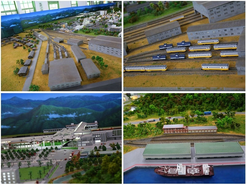 花蓮鉄道文化園区では花蓮鉄道の立体的な模型が全部展示されています