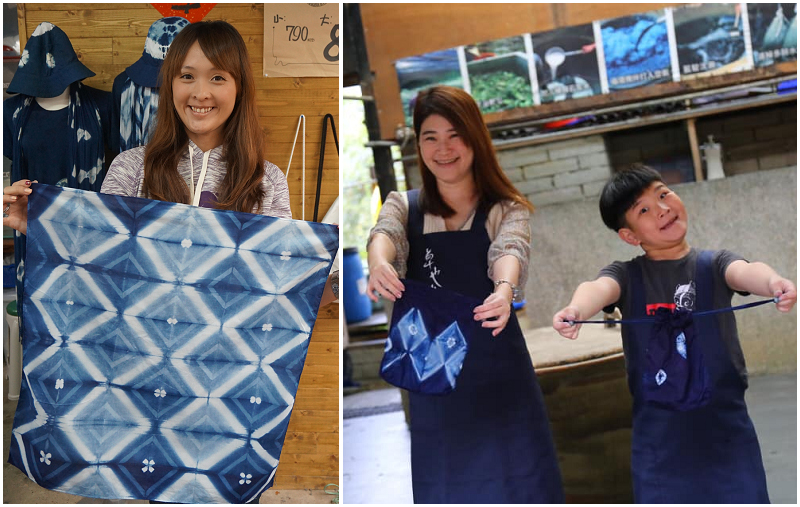 藍染めのバッグと布が完成してとても嬉しいです！