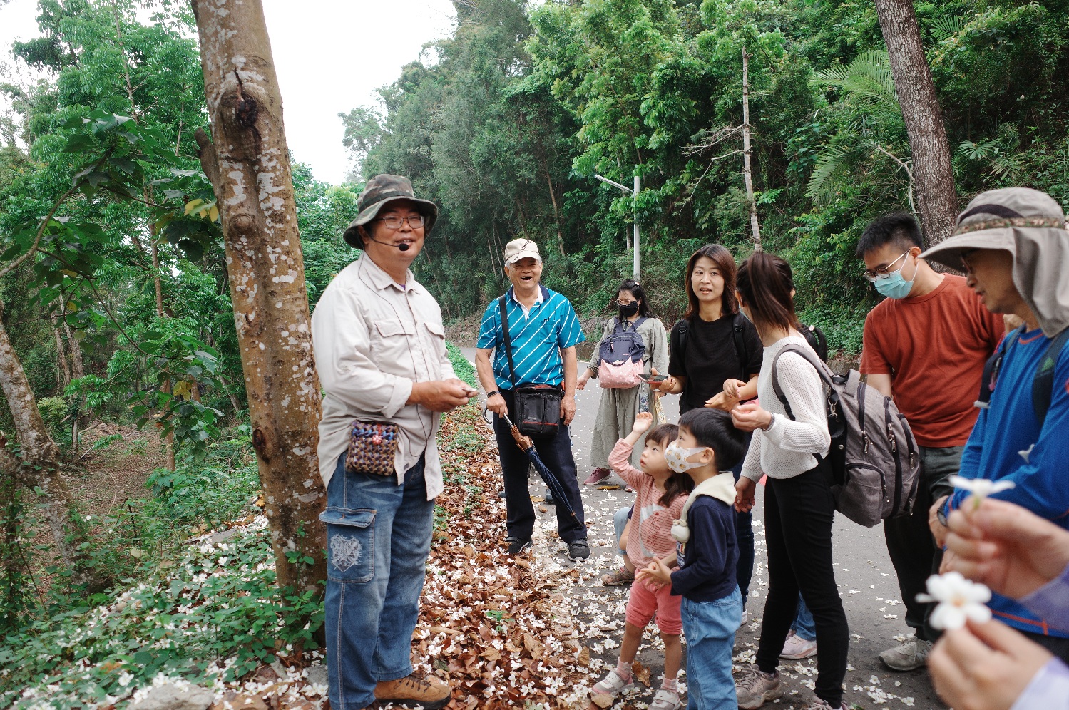 跟著導覽員漫遊北港村桐花步道